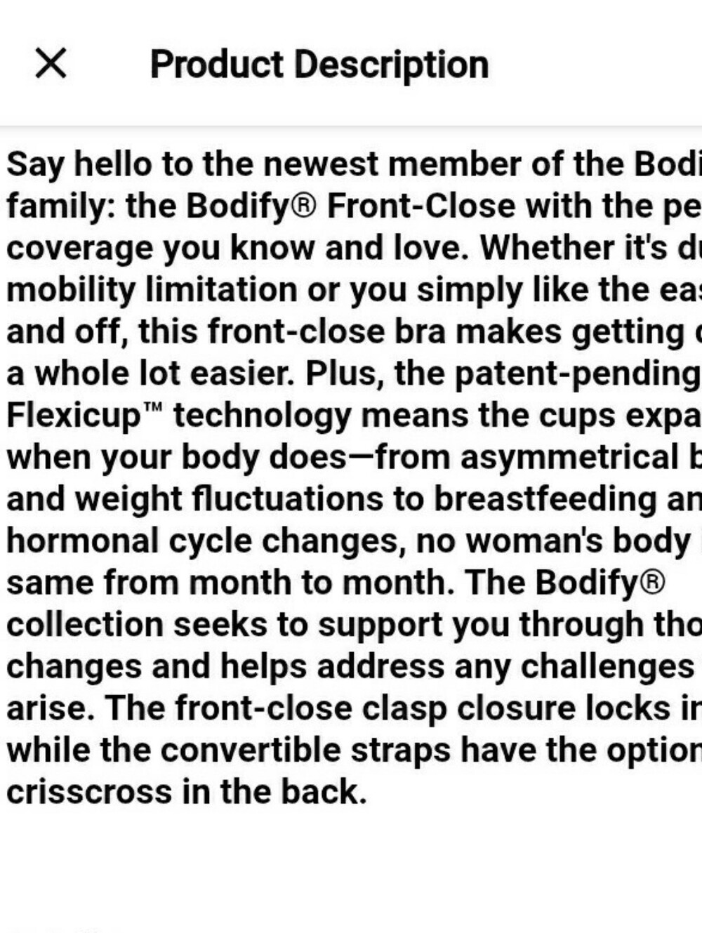 Soma Bra Bodify Perfect Coverage Front Closure Black NWT 🤎 RETAIL $70- - Picture 6 of 12